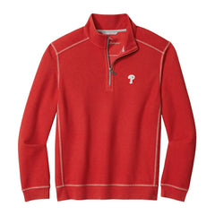 Philadelphia Phillies Tommy Bahama Montego Bay Half-Zip Sweatshirt - Red Sweatshirts