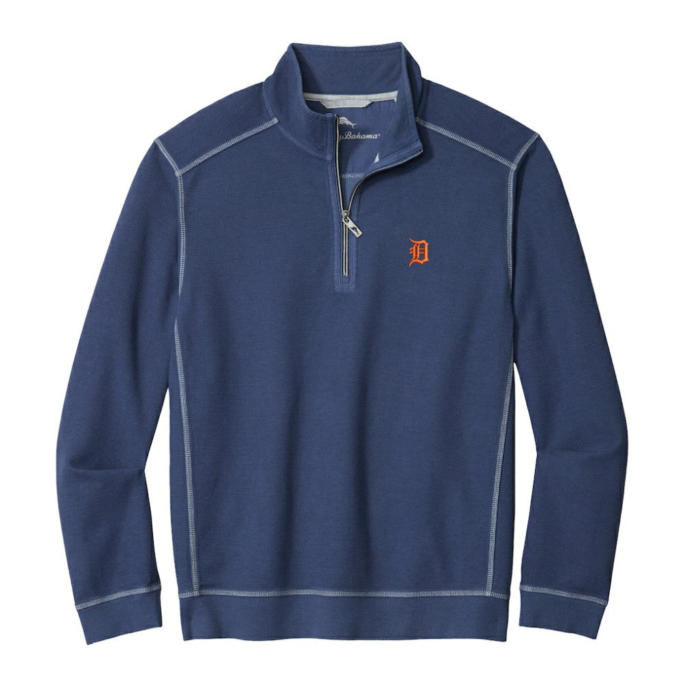Detroit Tigers Tommy Bahama Montego Bay Half-Zip Sweatshirt - Navy Sweatshirts