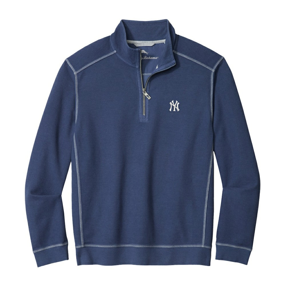 New York Yankees Tommy Bahama Montego Bay Half-Zip Sweatshirt - Navy Sweatshirts