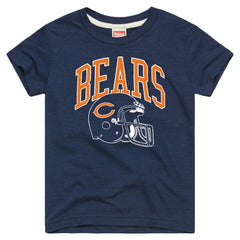 Chicago Bears Homage Youth Helmet Retro Tri-Blend T-Shirt - Navy T-shirts