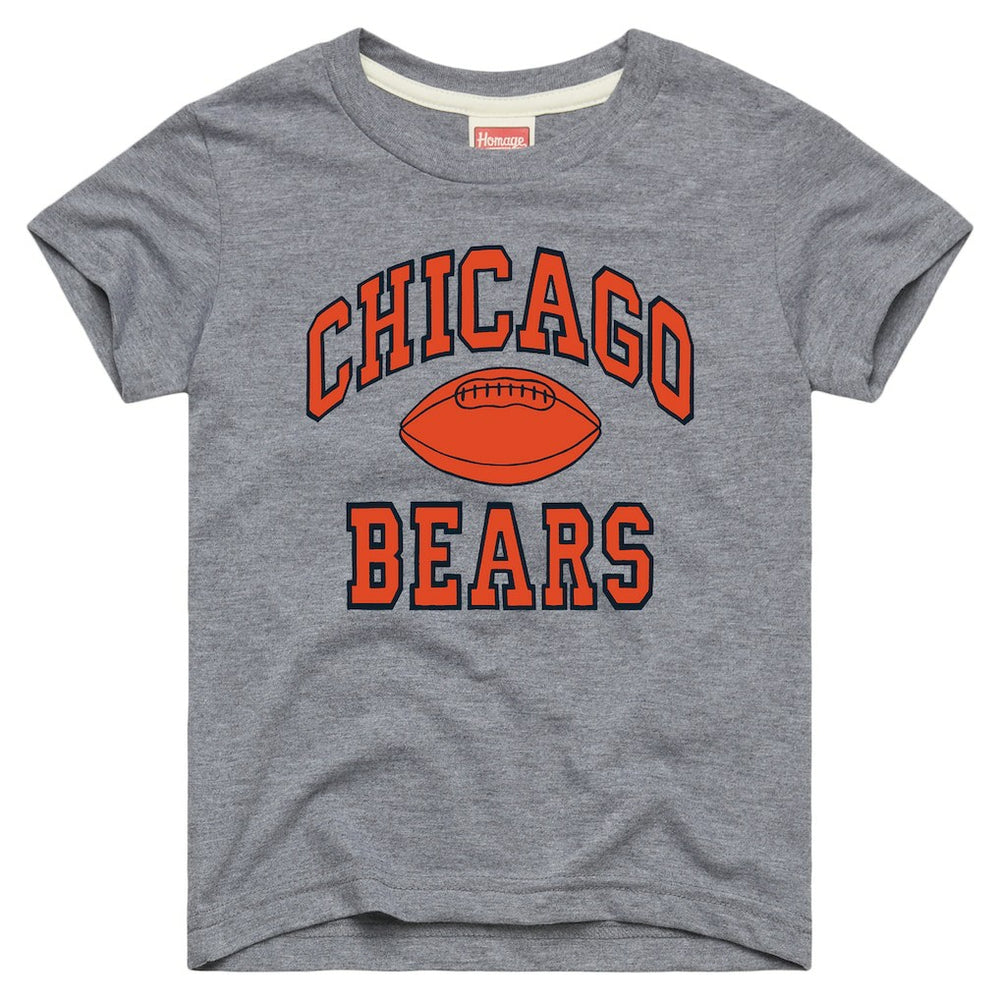 Chicago Bears Homage Youth Gridiron Tri-Blend T-Shirt - Gray T-shirts