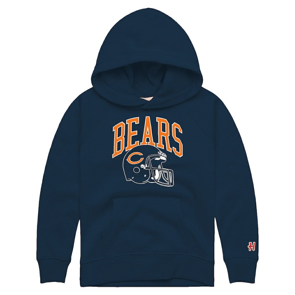 Chicago Bears Homage Youth Helmet Retro Tri-Blend Hoodie - Navy Hoodies