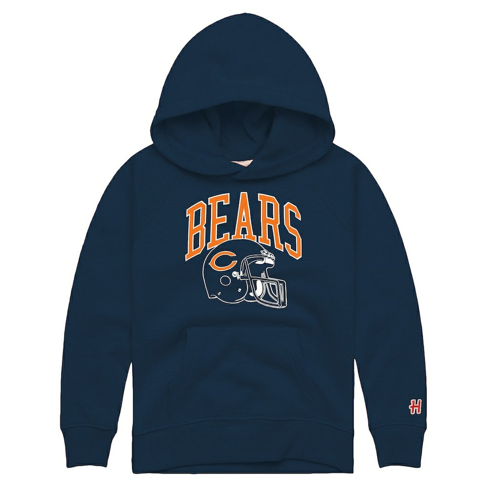 Chicago Bears Homage Youth Helmet Retro Tri-Blend Hoodie - Navy Hoodies