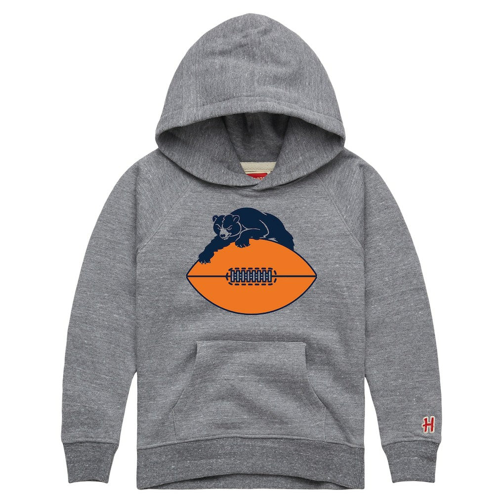 Chicago Bears Homage Youth Hand Drawn Logo Tri-Blend Hoodie - Gray Hoodies