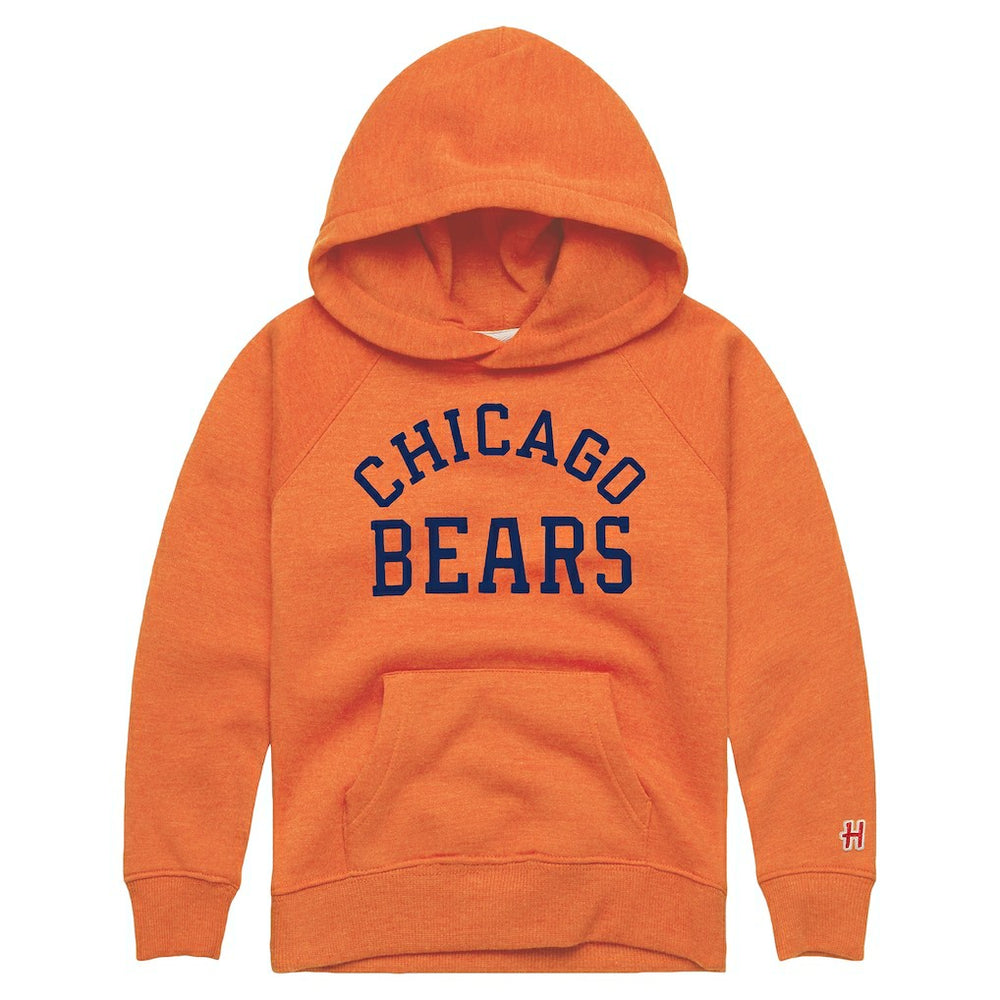 Chicago Bears Homage Youth Classic Tri-Blend Hoodie - Orange Hoodies