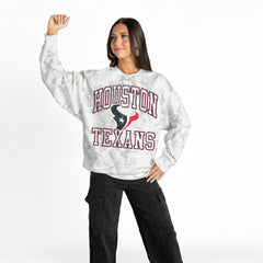 Houston Texans Gameday Couture Women's Whiteout Oversized Premium Fleece Sweatshirt - Arctic Camo Sweatshirts