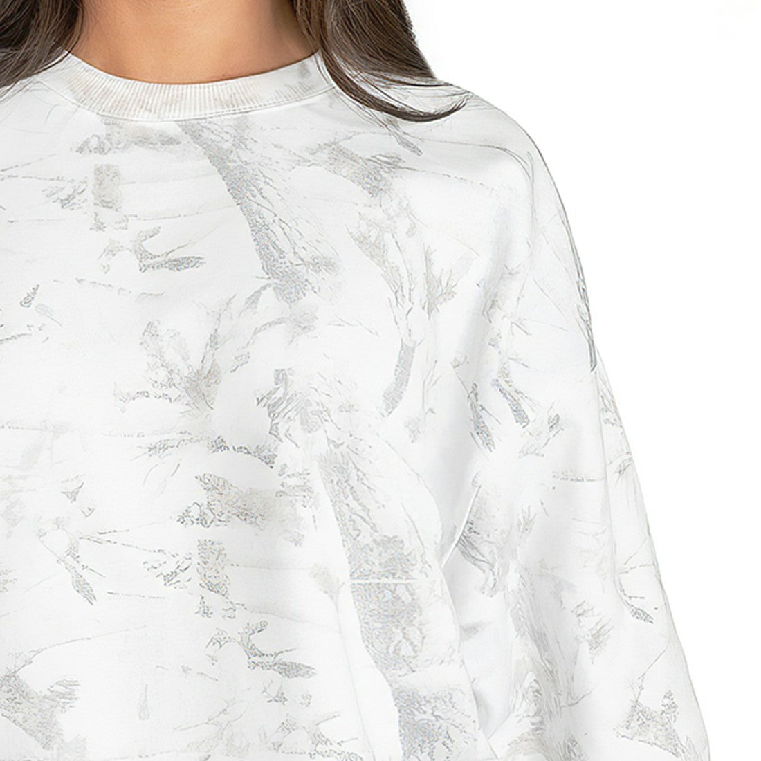 Houston Texans Gameday Couture Women's Whiteout Oversized Premium Fleece Sweatshirt - Arctic Camo Sweatshirts