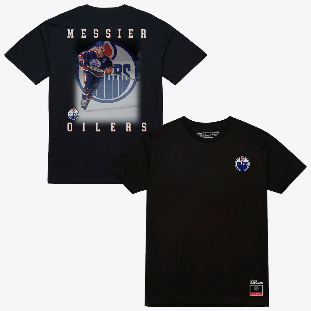 Mark Messier Edmonton Oilers Mitchell & Ness Photo T-Shirt - Black | US 203789842