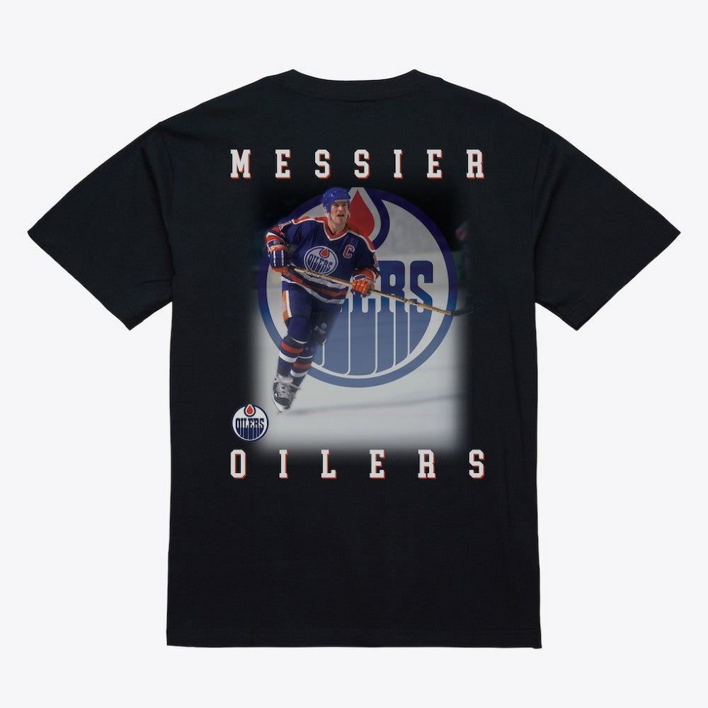 Mark Messier Edmonton Oilers Mitchell & Ness Photo T-Shirt - Black | US 203789842