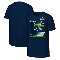 Seattle Seahawks Youth Super Bowl LX Champions Hometown Collection T-Shirt - College Navy T-shirts