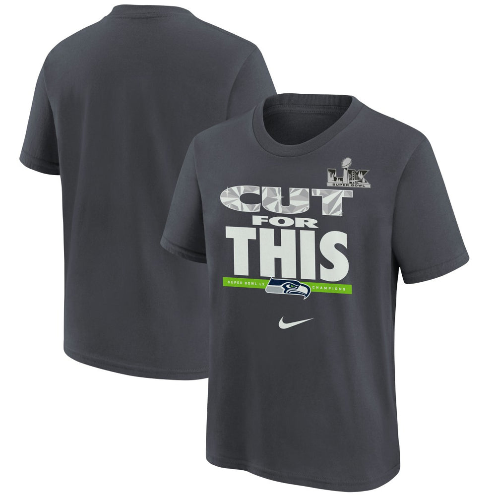 Seattle Seahawks Youth Super Bowl LX Champions Parade T-Shirt - Charcoal T-shirts