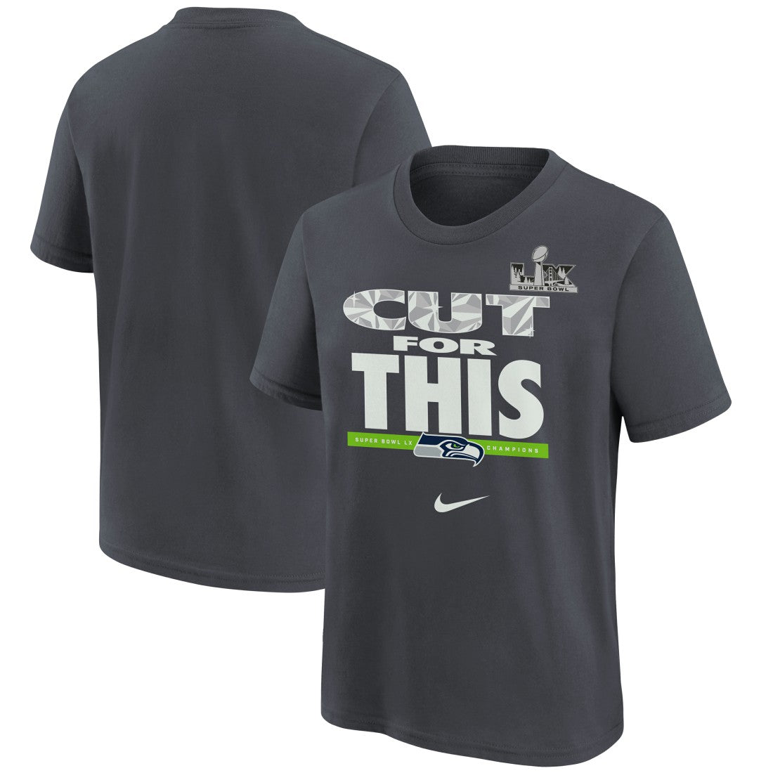 Seattle Seahawks Youth Super Bowl LX Champions Parade T-Shirt - Charcoal T-shirts