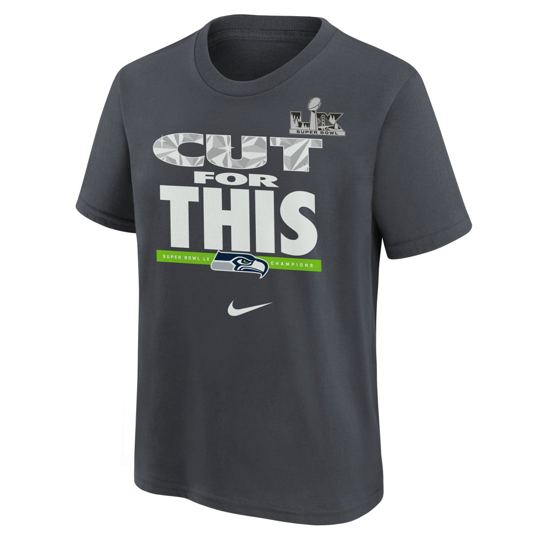 Seattle Seahawks Youth Super Bowl LX Champions Parade T-Shirt - Charcoal T-shirts