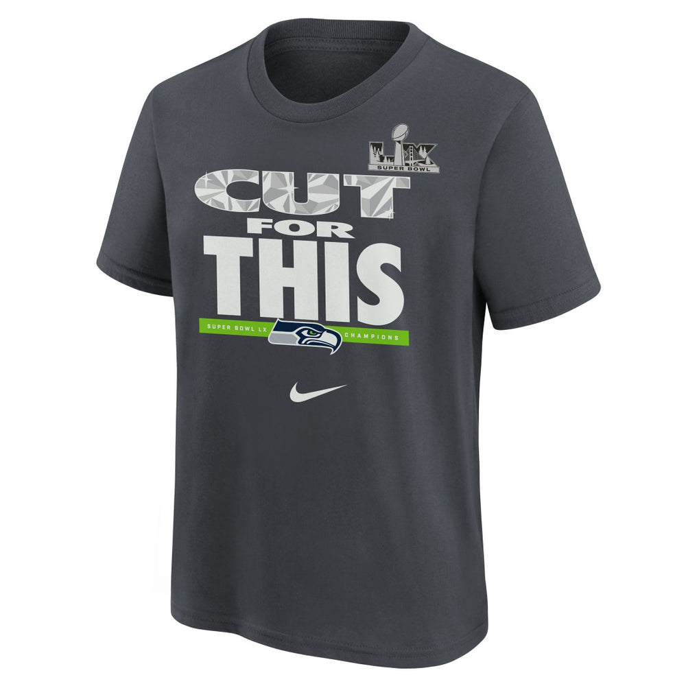 Seattle Seahawks Youth Super Bowl LX Champions Parade T-Shirt - Charcoal T-shirts