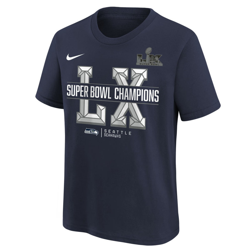 Seattle Seahawks Youth Super Bowl LX Champions T-Shirt - College Navy T-shirts