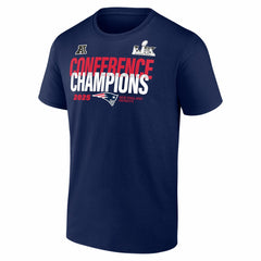 New England Patriots 2025 AFC Champions Big & Tall Right Side Draw T-Shirt - Navy T-shirts