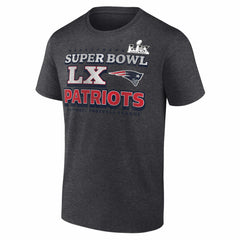 New England Patriots Super Bowl LX Big & Tall Battle Prep T-Shirt - Heather Charcoal T-shirts