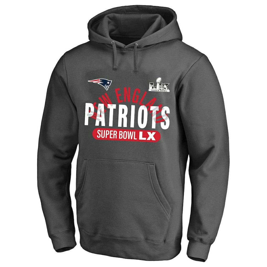 New England Patriots Super Bowl LX Big & Tall Game Plan Hoodie - Charcoal Hoodies