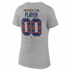 Boston Bruins Women's 2026 NHL Stadium Series Personalized Name & Number V-Neck T-Shirt - Gray | US 203794844