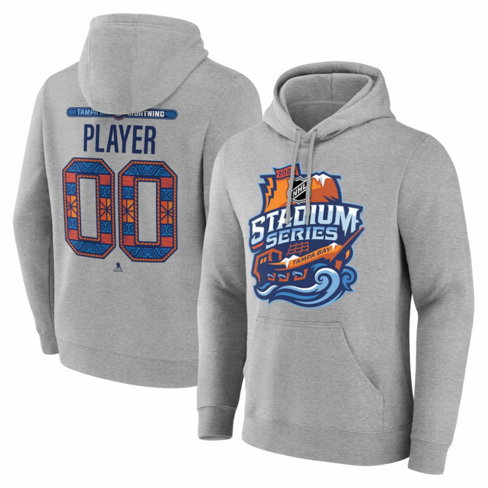 Tampa Bay Lightning 2026 NHL Stadium Series Personalized Name & Number Hoodie - Gray | US 203794845