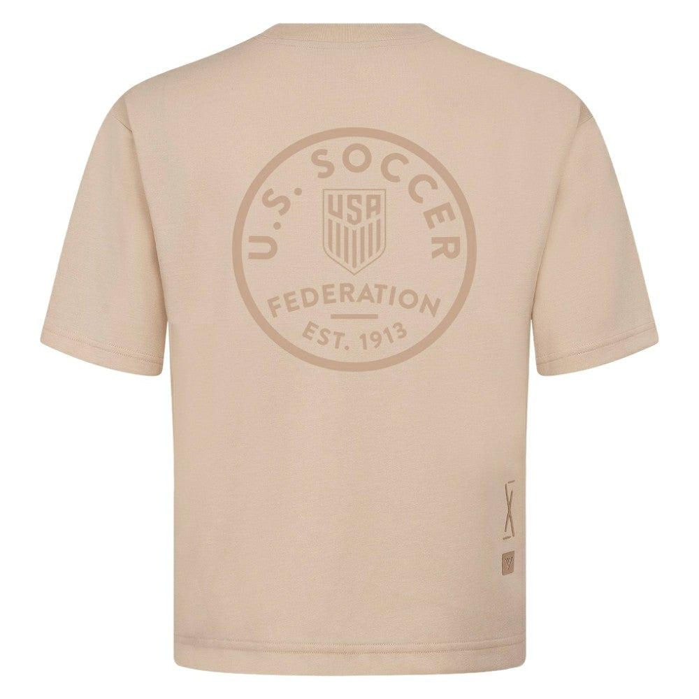 USMNT Levelwear Luxe Signature Knit Transit Tonal T-Shirt Khaki
