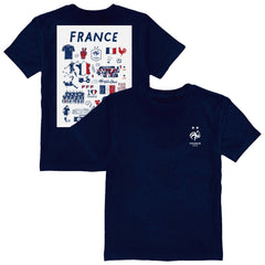 France National Team Vive La Fete Youth Impressions Artwork T-Shirt Navy