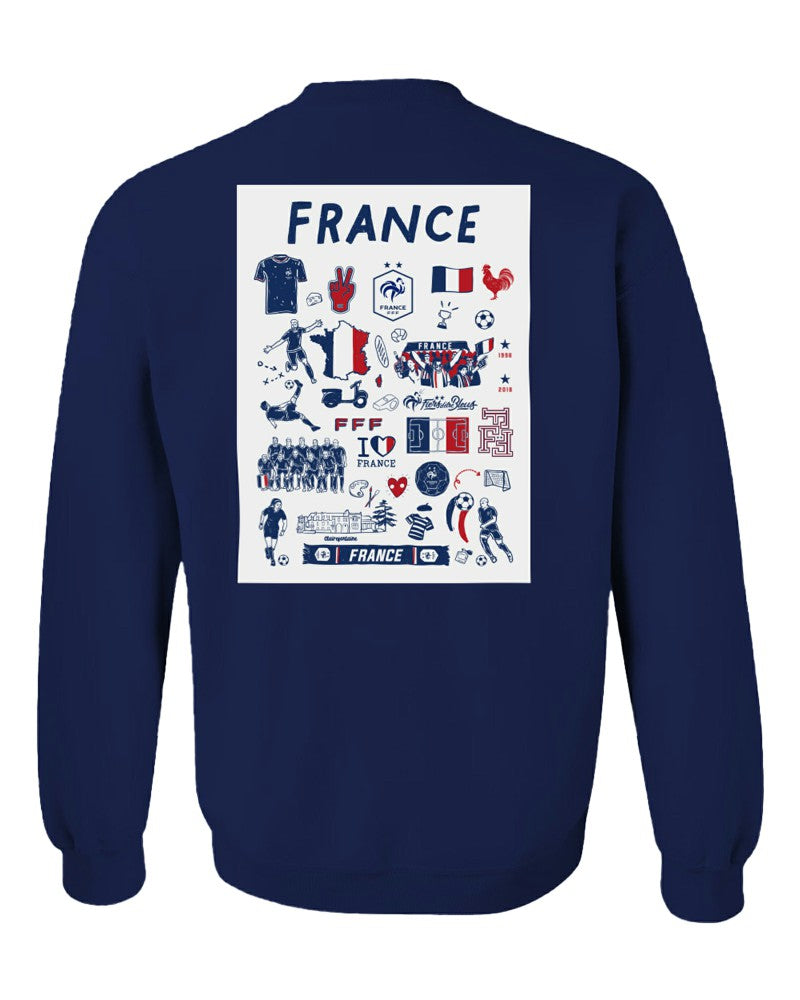 France National Team Vive La Fete Women's Impressions Artwork Sweatshirt Navy