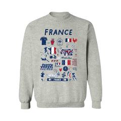 France National Team Vive La Fete Women's Impressions Artwork Sweatshirt Gray
