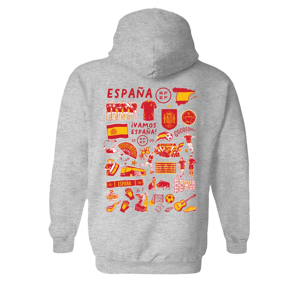 Spain National Team Vive La Fete Women's Impressions Artwork Hoodie Gray
