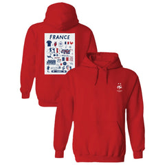 France National Team Vive La Fete Women's Impressions Artwork Hoodie Red