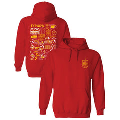 Spain National Team Vive La Fete Women's Impressions Artwork Hoodie Red
