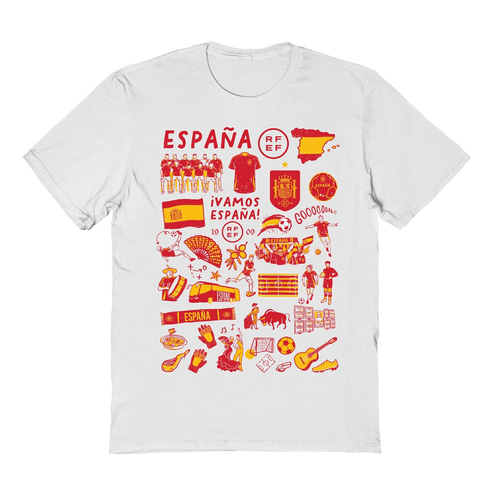 Spain National Team Vive La Fete Women's Impressions Artwork Fitted T-Shirt White