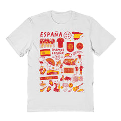 Spain National Team Vive La Fete Women's Impressions Artwork Fitted T-Shirt White