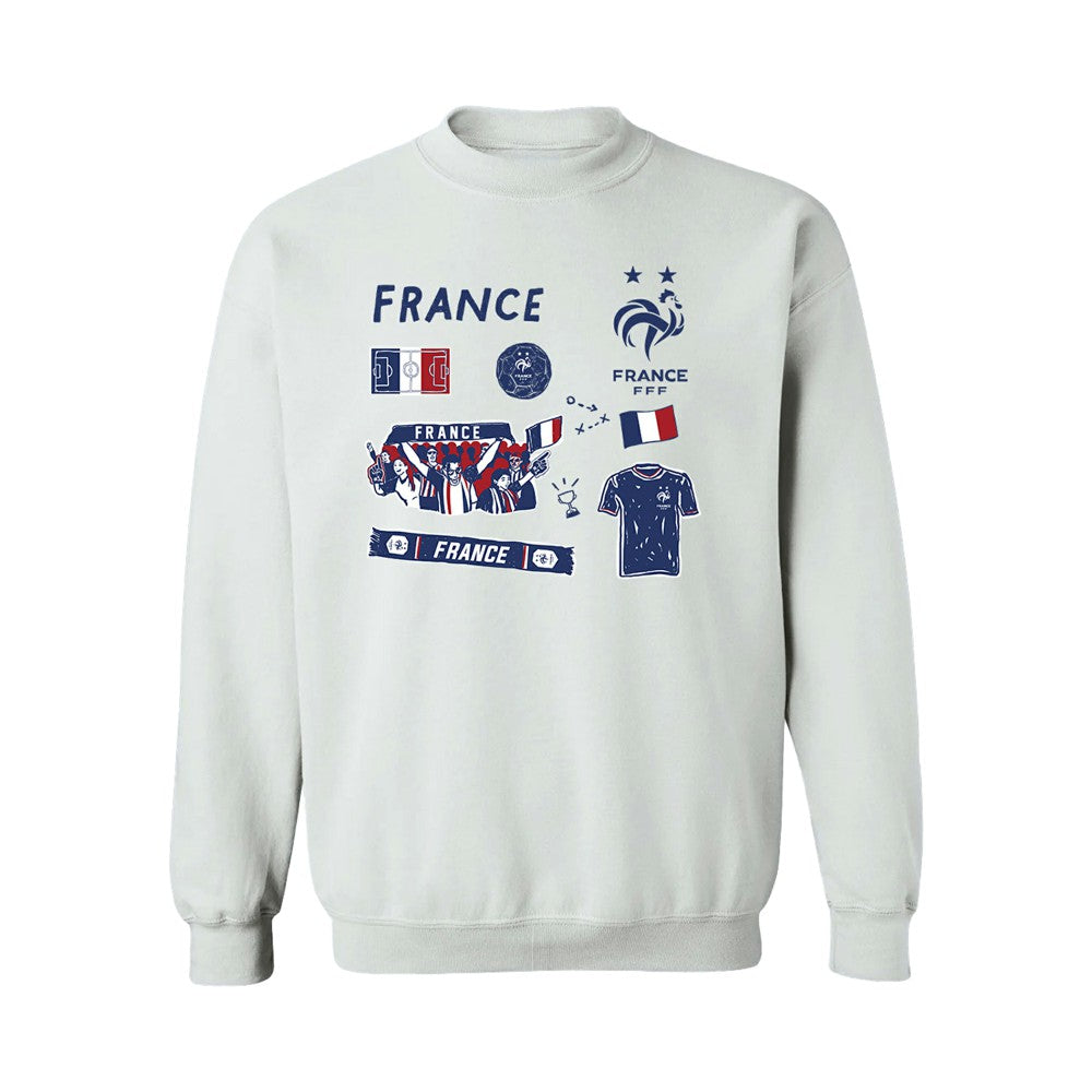 France National Team Vive La Fete Women's Impressions Icons Sweatshirt White