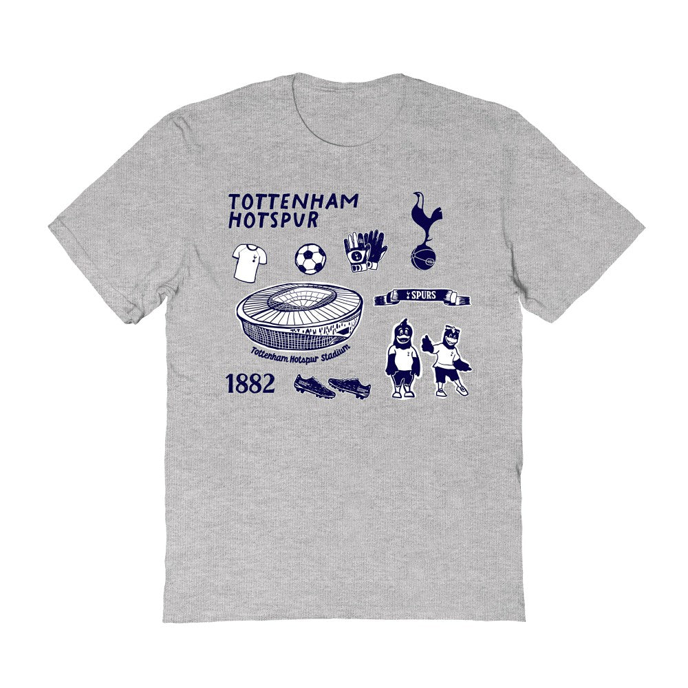 Tottenham Hotspur Vive La Fete Women's Impressions Icons T-Shirt Gray