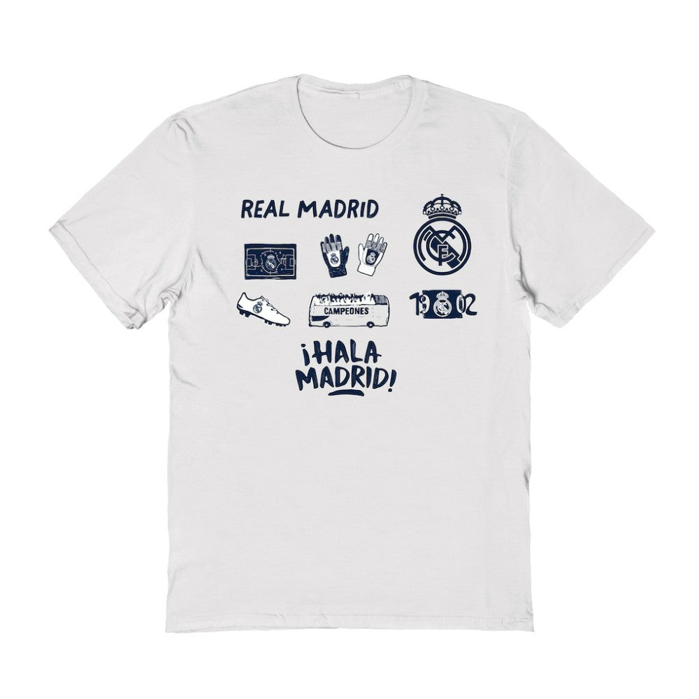 Real Madrid Vive La Fete Women's Impressions Icons T-Shirt White