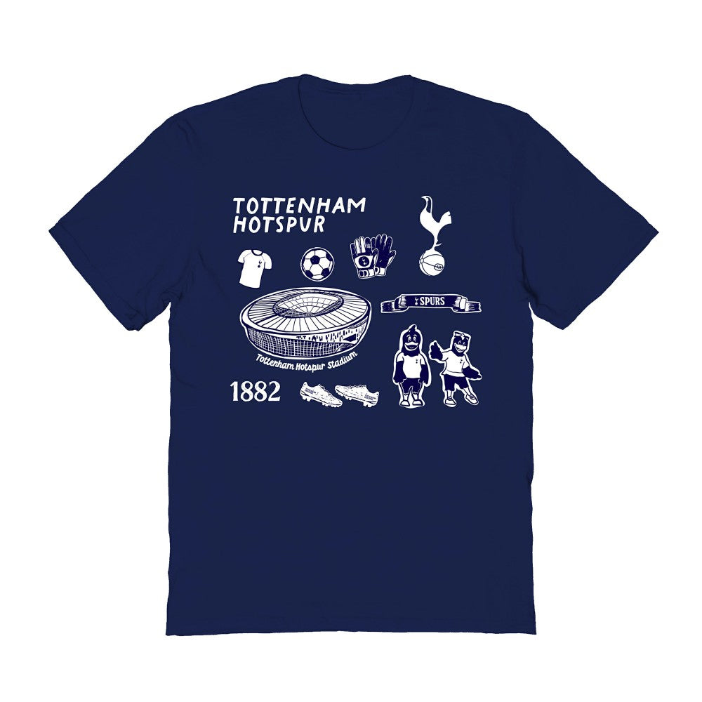 Tottenham Hotspur Vive La Fete Women's Impressions Icons T-Shirt Navy
