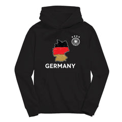 Germany National Team Vive La Fete Youth Map Style Hoodie Black