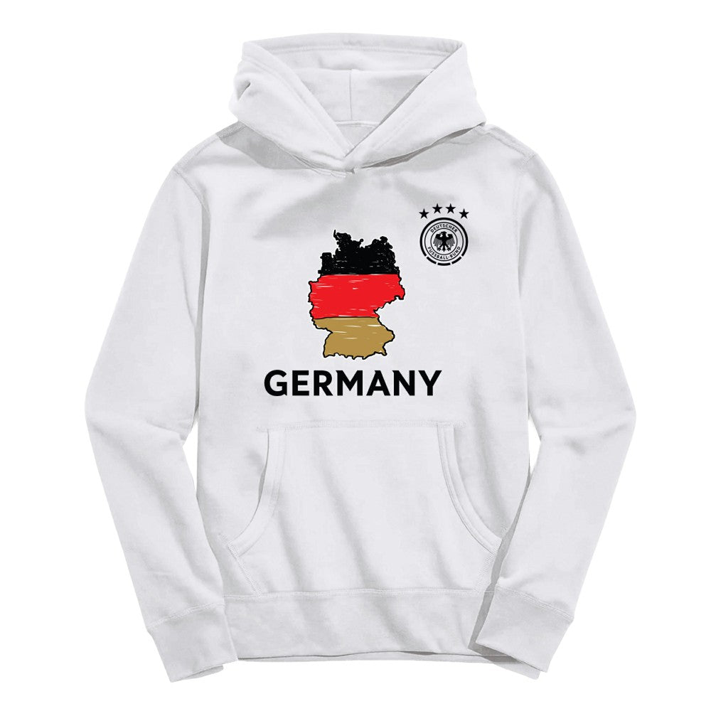 Germany National Team Vive La Fete Youth Map Style Hoodie White
