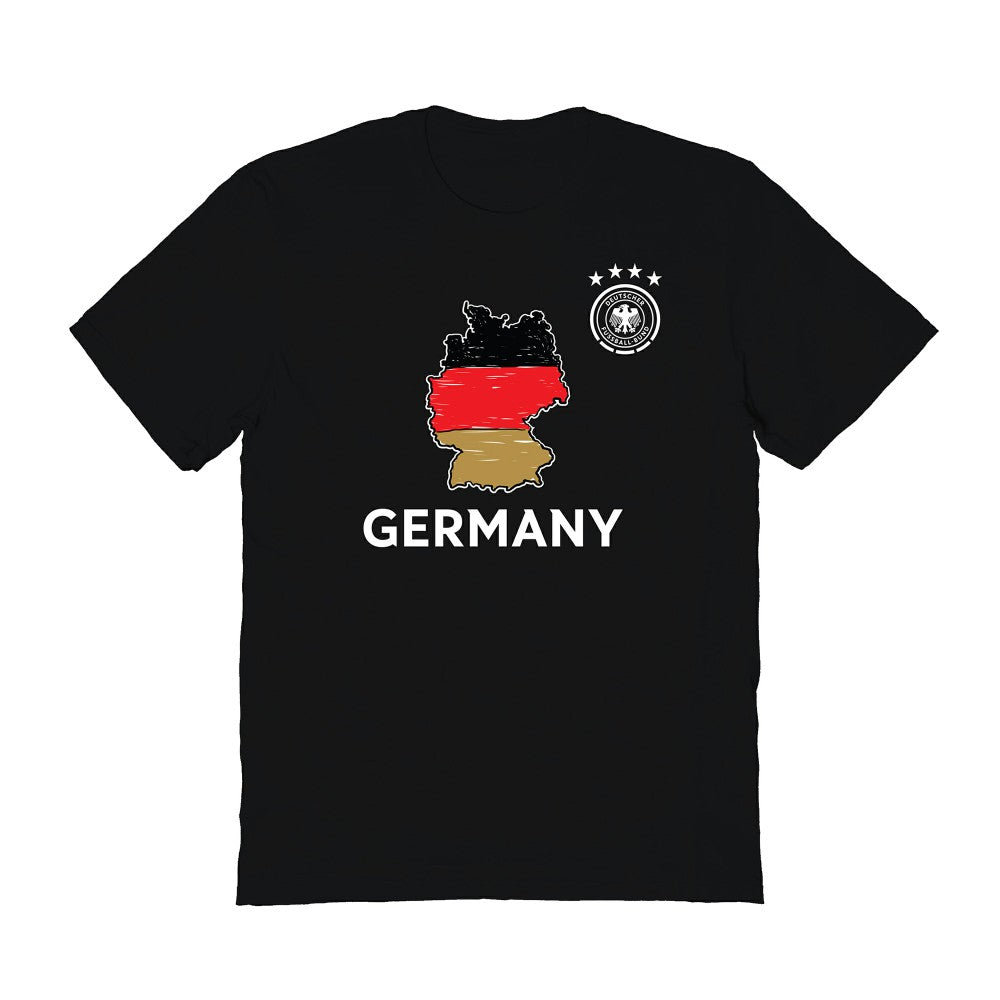 Germany National Team Vive La Fete Adult Map Style T-Shirt Black