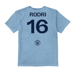 Rodri Manchester City Vive La Fete Youth Player Name & Number Color Badge T-Shirt Light Blue