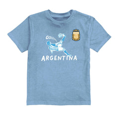 Lionel Messi Argentina National Team Vive La Fete Youth Player Name & Number Chilena Style T-Shirt Light Blue