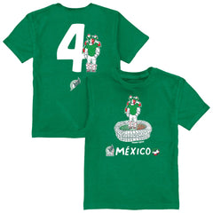 Edson Álvarez Mexico National Team Vive La Fete Youth Player Name & Number Stadium Style T-Shirt Green