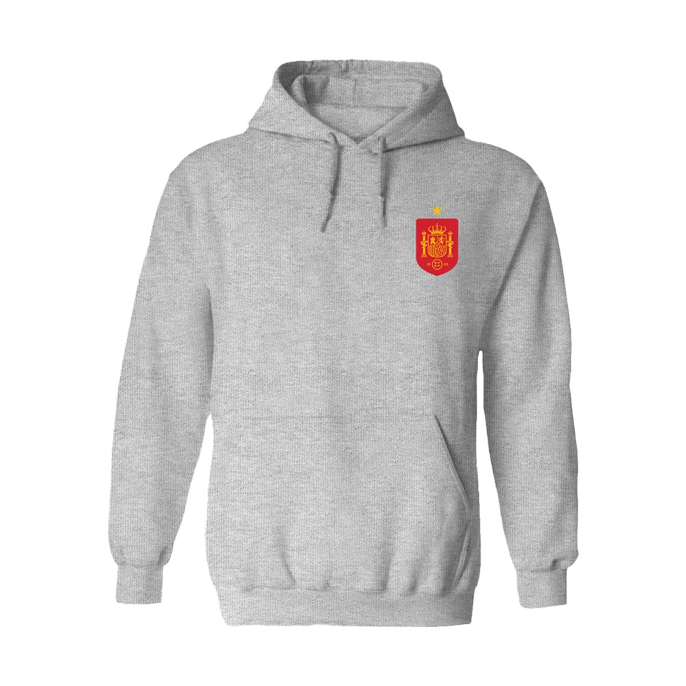 Spain National Team Vive La Fete Women's Color Badge Fleece Hoodie Gray