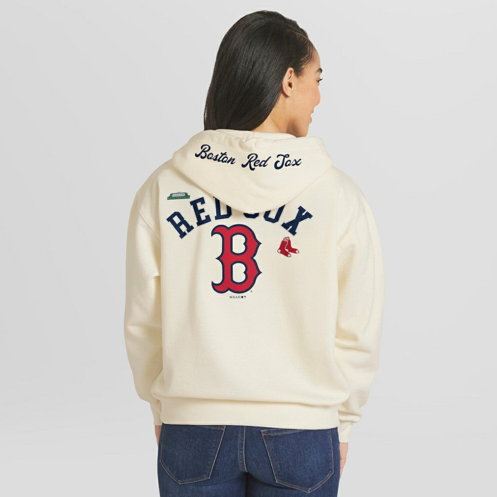 Boston Red Sox WEAR by Erin Andrews Women's Full-Zip Hoodie - Cream Hoodies