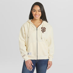 San Francisco Giants WEAR by Erin Andrews Women's Full-Zip Hoodie - Cream Hoodies