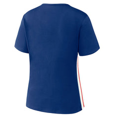 Chicago Cubs WEAR by Erin Andrews Women's Notch Neck Cropped T-Shirt - Royal T-shirts
