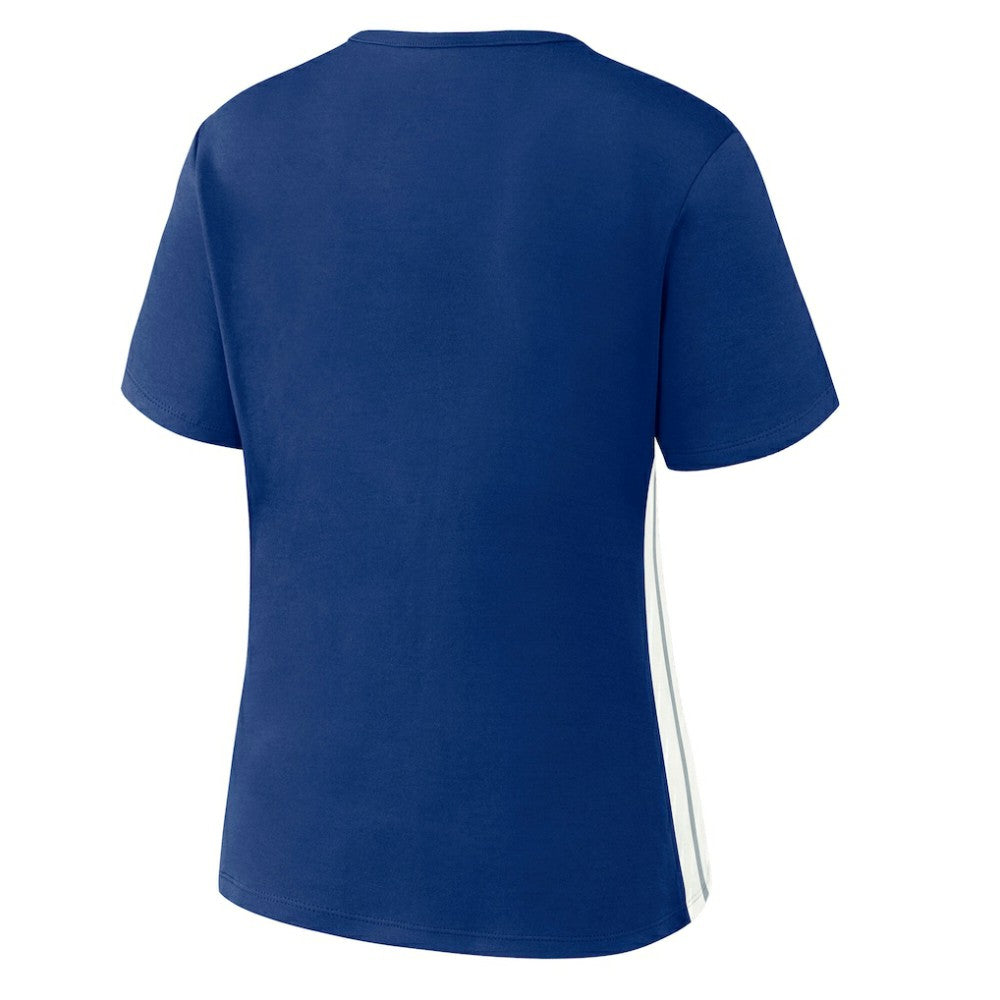 Los Angeles Dodgers WEAR by Erin Andrews Women's Notch Neck Cropped T-Shirt - Royal T-shirts