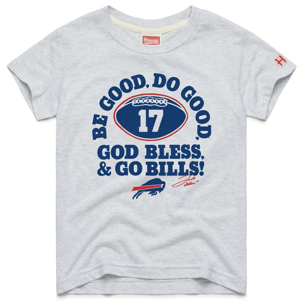 Josh Allen Buffalo Bills Homage Youth Be Good Do Good Signature Tri-Blend T-Shirt - Gray T-shirts