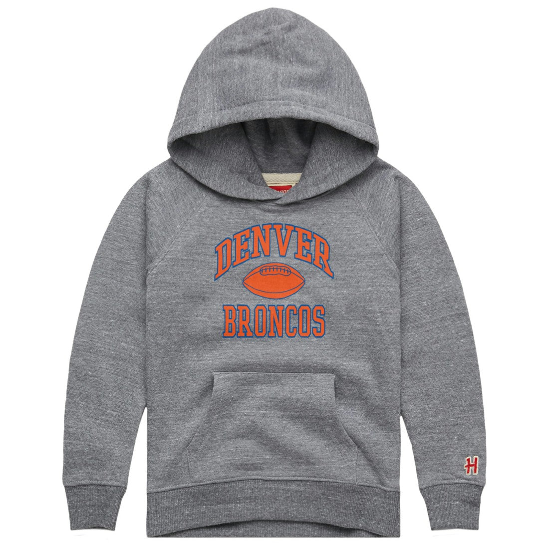 Denver Broncos Homage Youth Gridiron Tri-Blend Hoodie - Gray Hoodies
